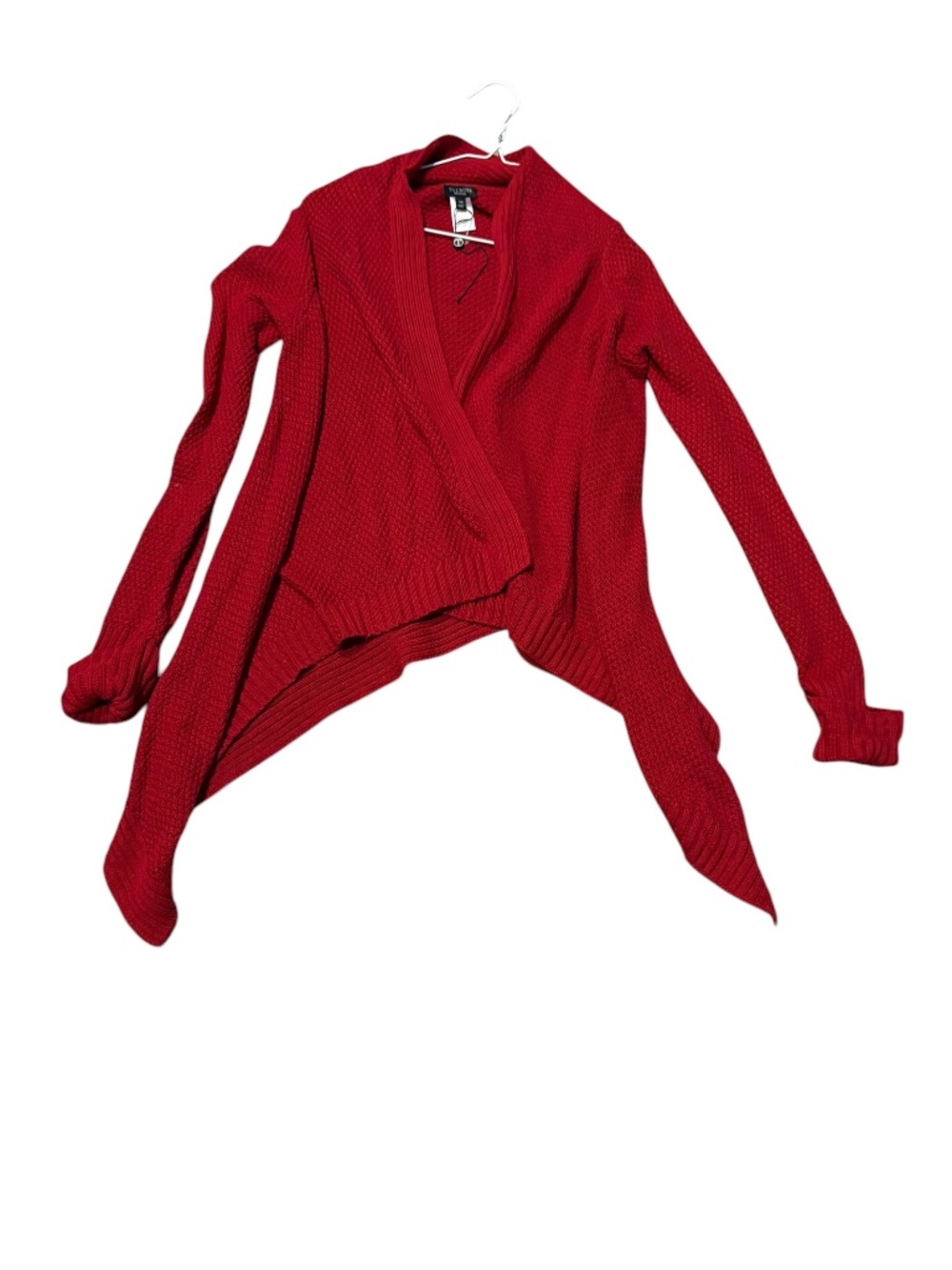 Talbots red waterfall wool blend open cardigan sweater xs